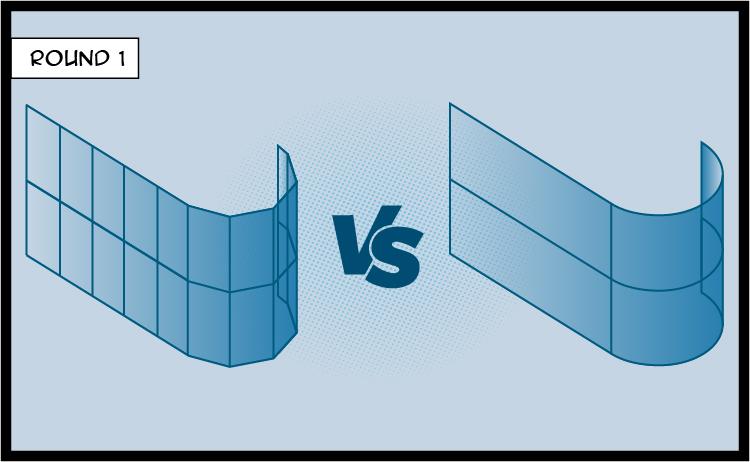 Segmentado vs Cristal curvo Cristacurva